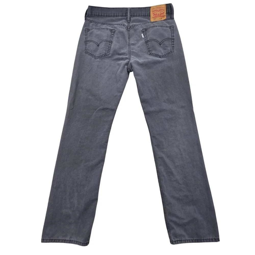 Levis 514 Straight Fit Cut Jeans Canvas Dungaree Charcoal Grey Mens 34x34 *READ